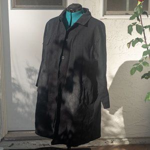 Black Denim unbelted Trench Coat
